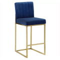 Metal velvet high bar counter stool chair modern with back